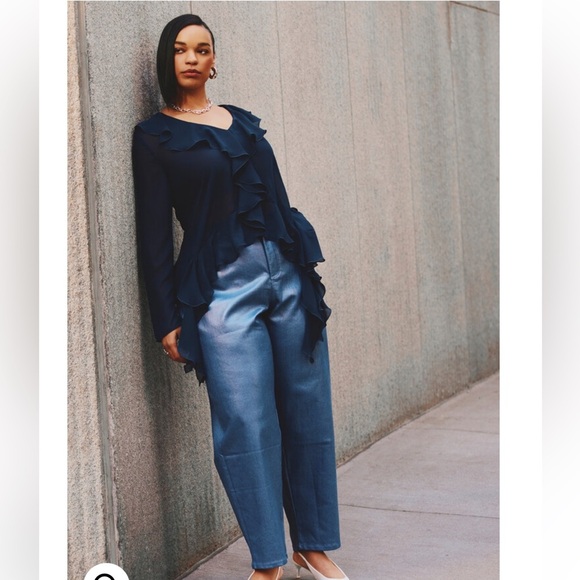 Eloquii NWT Plus Size Coated Denim jeans SZ 22 - Picture 4 of 12